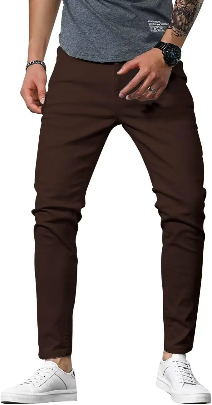 HUNGSON Mens Slim Fit Jeans Skinny Stretch Denim Pants for Men Straight Fit