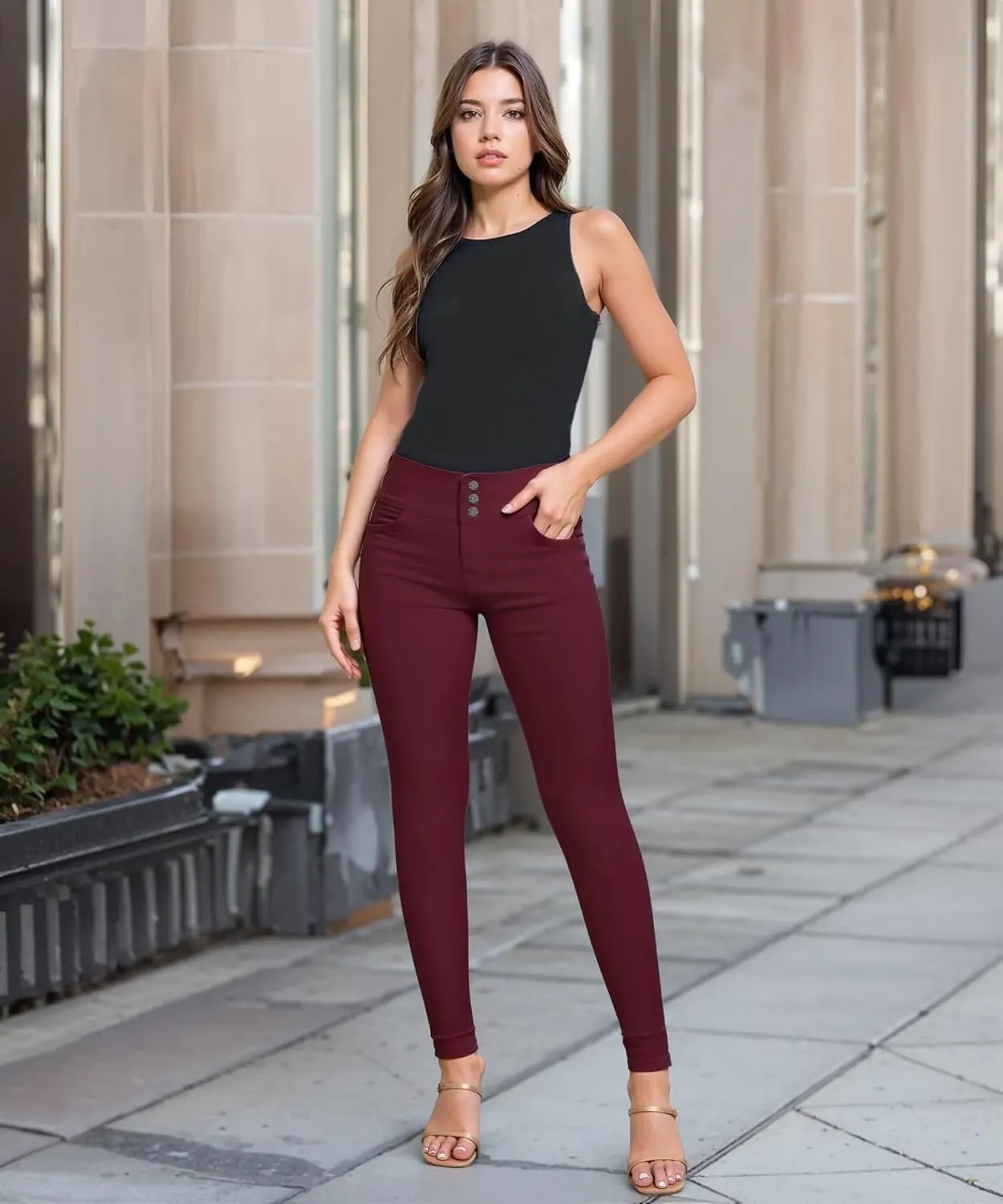 Hybrid & Company Women's Butt Lift Skinny High Waisted V3 Super Comfy Stretch Denim Pants