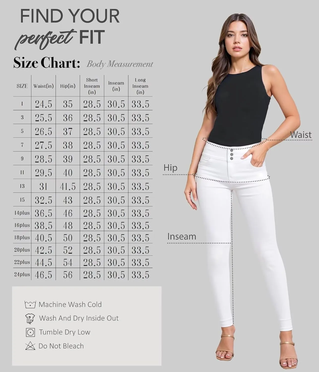 Hybrid & Company Women's Butt Lift Skinny High Waisted V3 Super Comfy Stretch Denim Pants