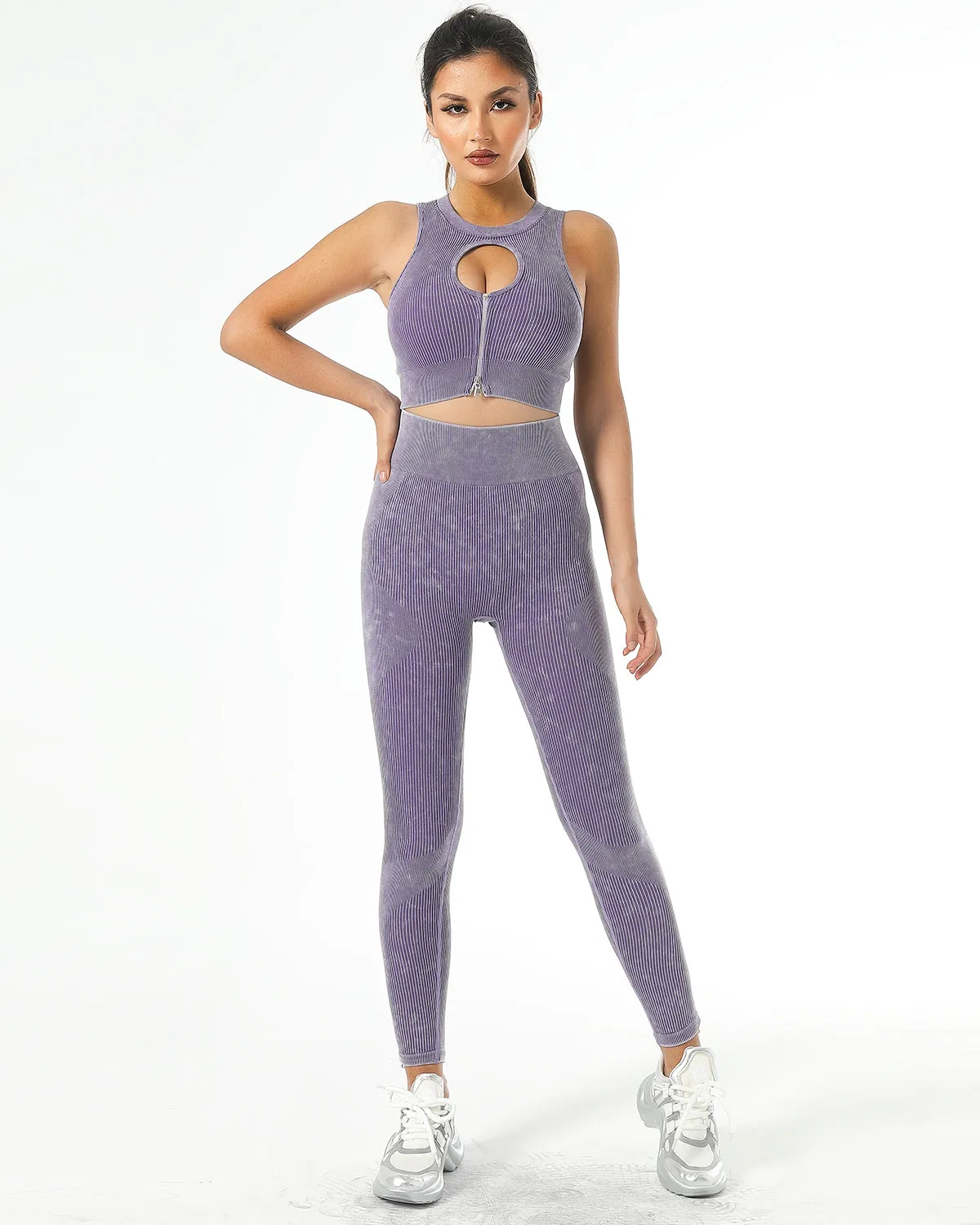 Isabella Keyhole Sports Bra - Purple