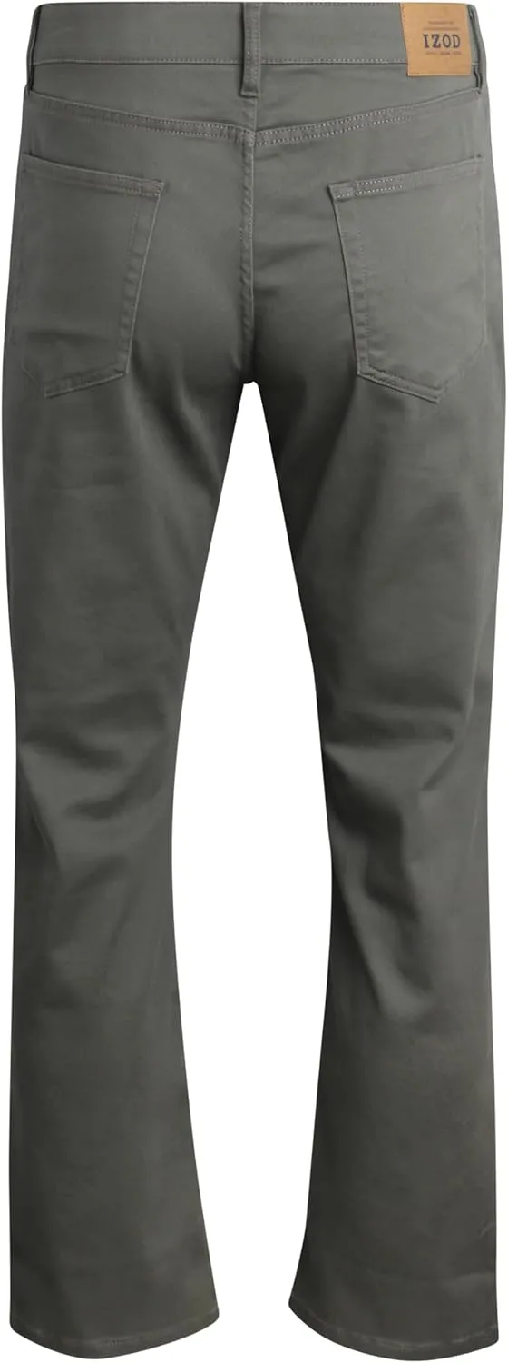 IZOD Men's Jeans - Regular Fit Comfort Stretch Knit Denim Jeans - Straight Leg Casual Pants for Men