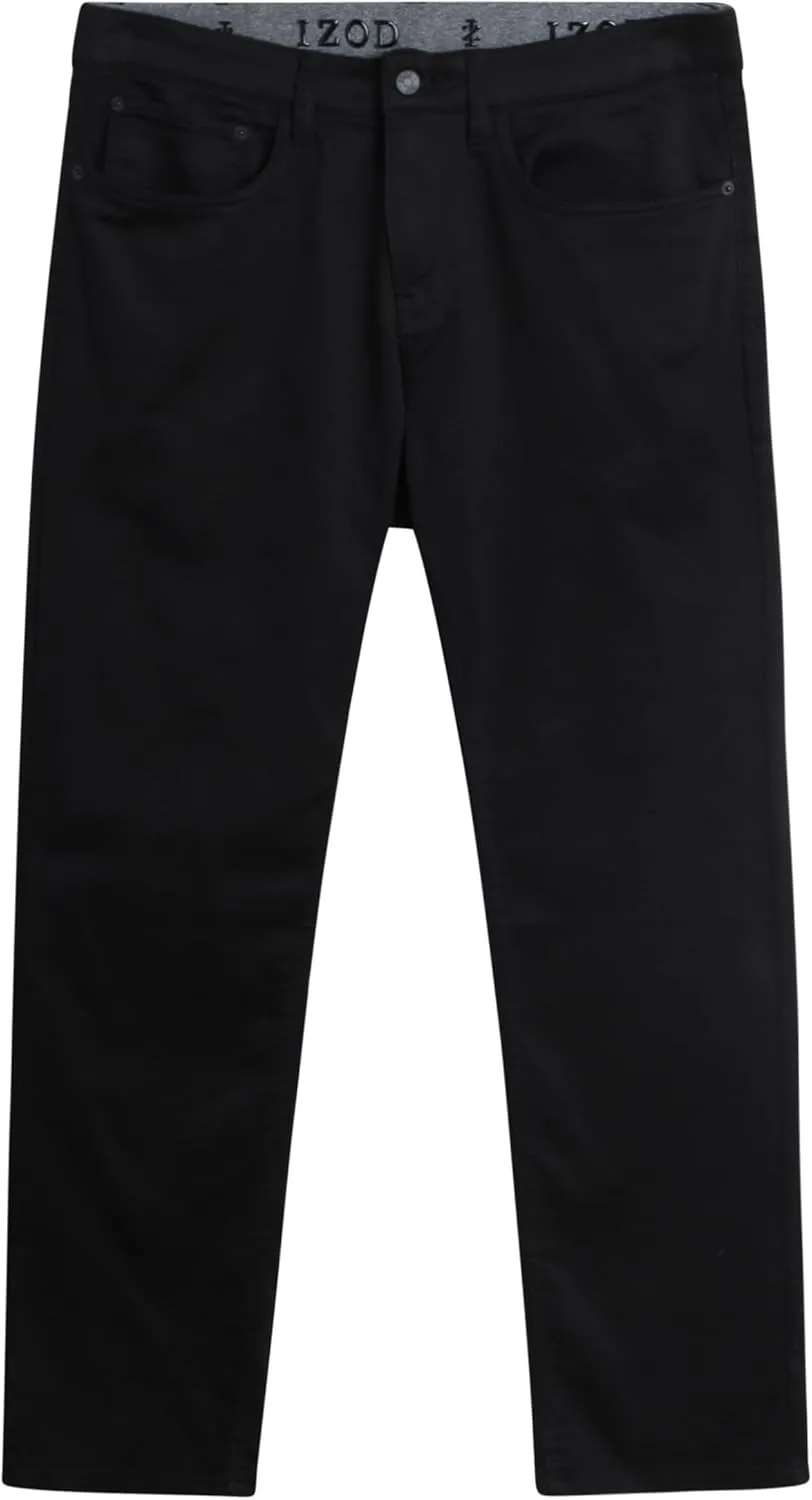 IZOD Men's Jeans - Regular Fit Comfort Stretch Knit Denim Jeans - Straight Leg Casual Pants for Men