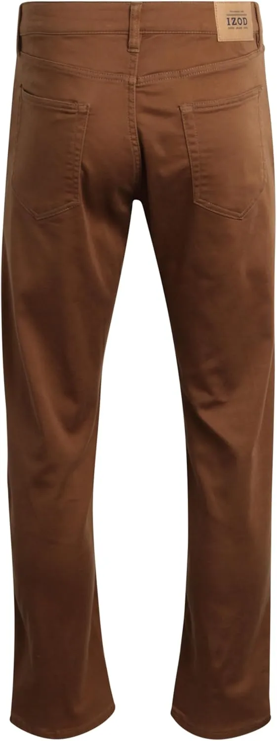 IZOD Men's Jeans - Regular Fit Comfort Stretch Knit Denim Jeans - Straight Leg Casual Pants for Men