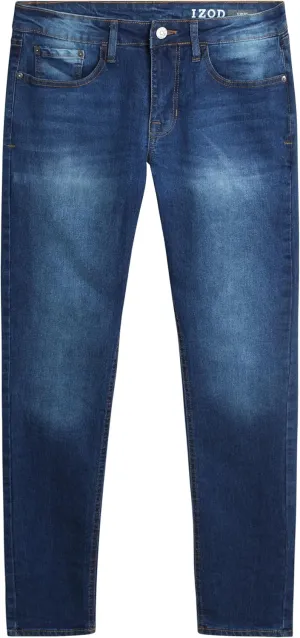 IZOD Men's Slim Fit Jeans - Classic Comfort Stretch Lightweight Denim Jeans - Casual Work Pants for Men