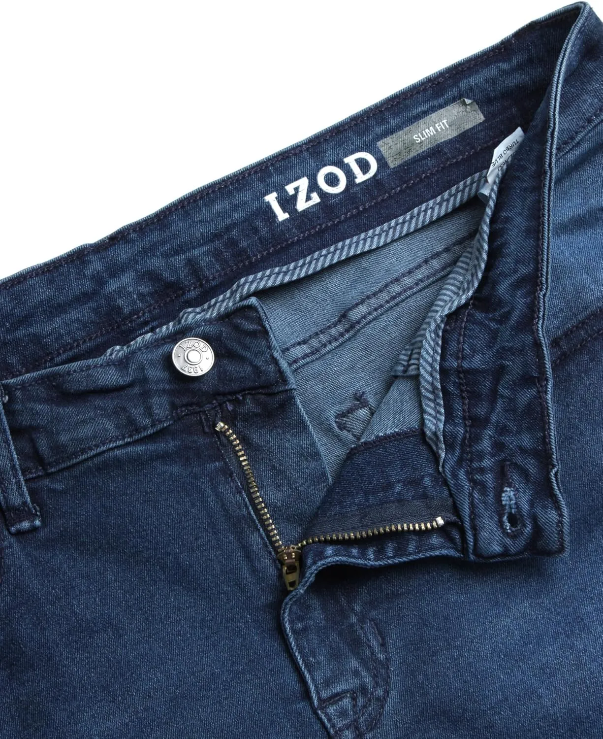 IZOD Men's Slim Fit Jeans - Classic Comfort Stretch Lightweight Denim Jeans - Casual Work Pants for Men