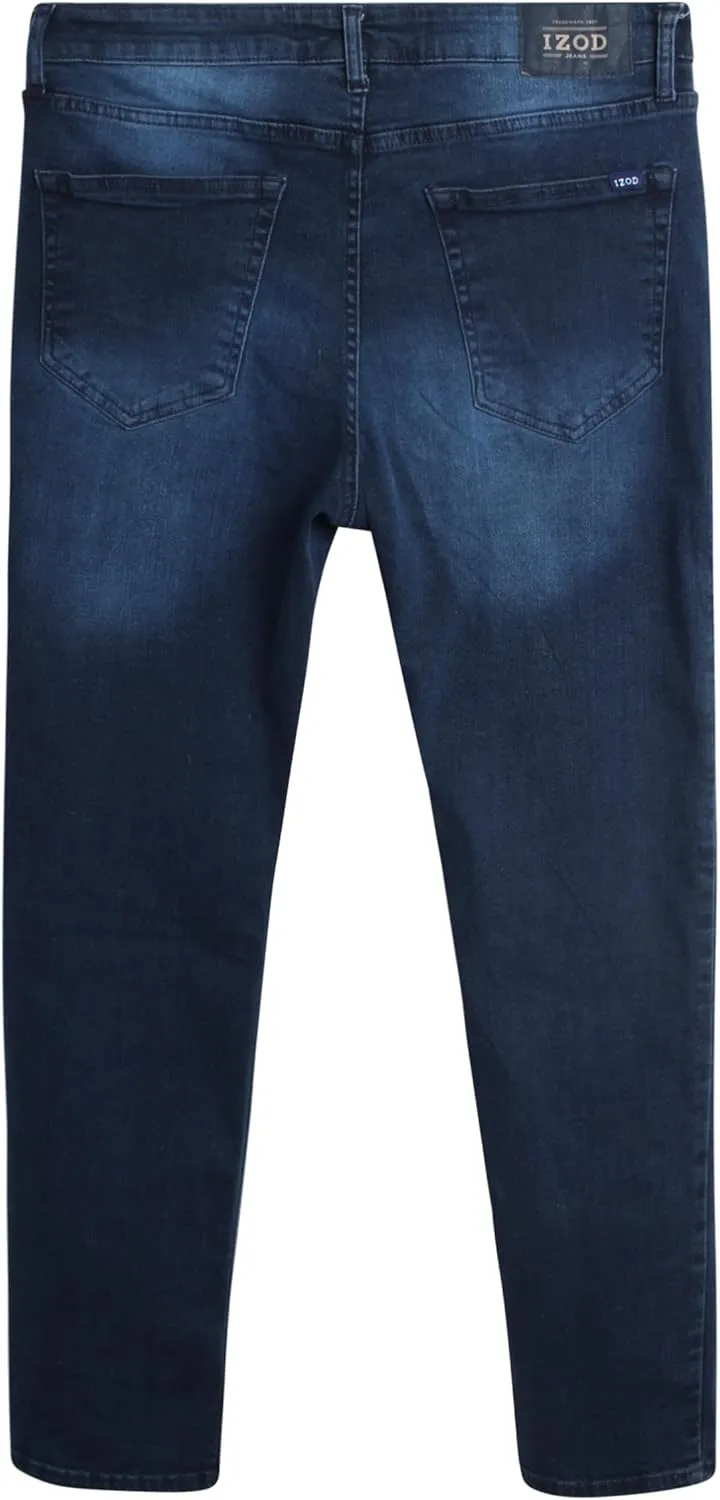 IZOD Men's Slim Fit Jeans - Classic Comfort Stretch Lightweight Denim Jeans - Casual Work Pants for Men