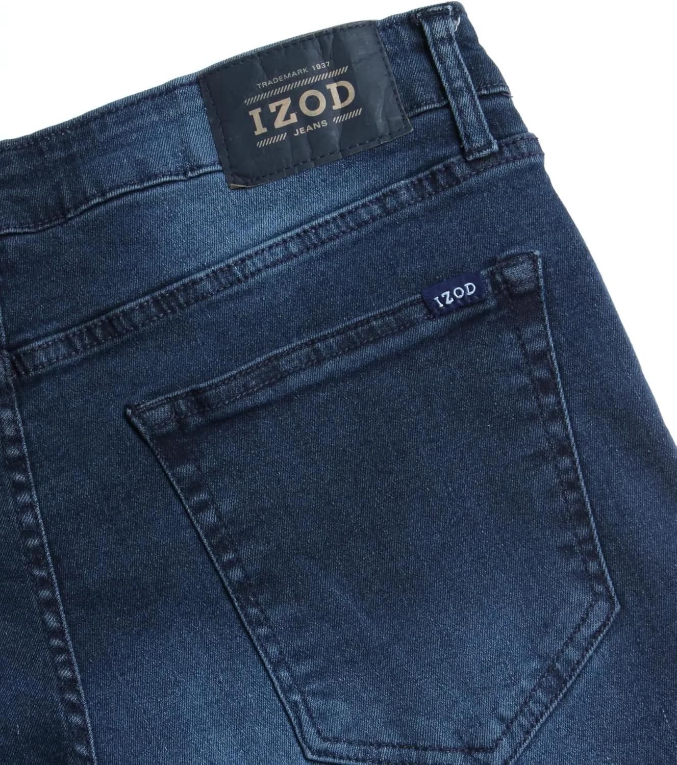 IZOD Men's Slim Fit Jeans - Classic Comfort Stretch Lightweight Denim Jeans - Casual Work Pants for Men
