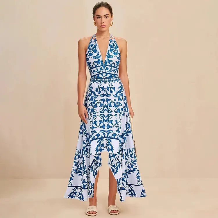 Jade - Versatile Lace-Up Printed One-Piece Swimsuit Set