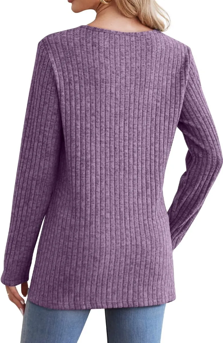 Jescakoo Womans Sweaters Long Sleeve Tunic Tops to Wear with Leggings Grey S