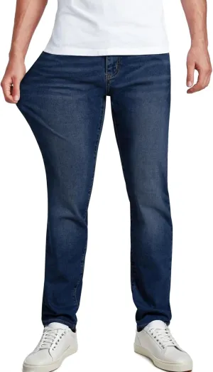 JMIERR Men's Jeans Classic Regular Fit Straight Stretch Denim Pants