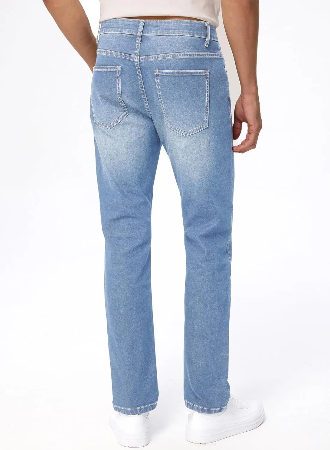 JMIERR Men's Jeans Classic Regular Fit Straight Stretch Denim Pants