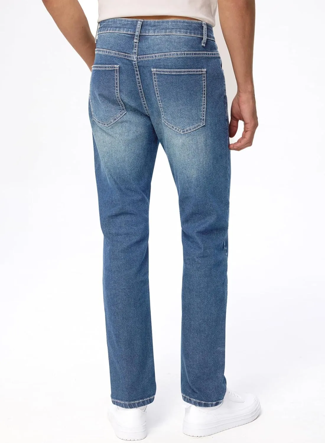 JMIERR Men's Jeans Classic Regular Fit Straight Stretch Denim Pants