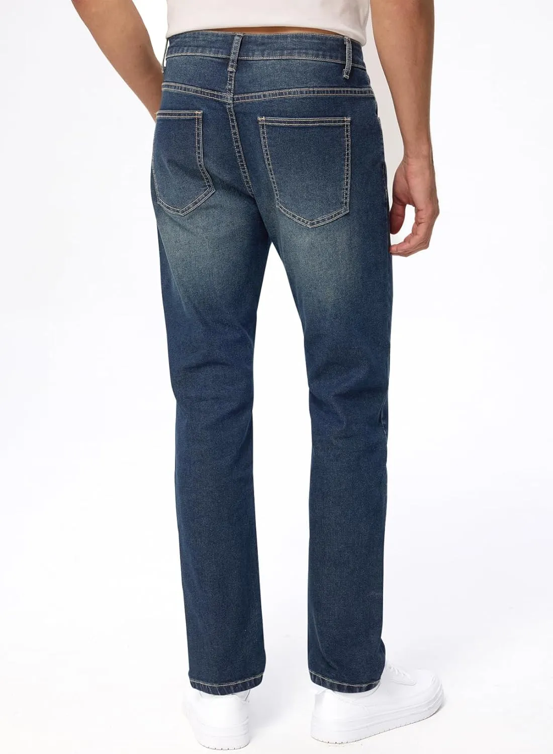 JMIERR Men's Jeans Classic Regular Fit Straight Stretch Denim Pants