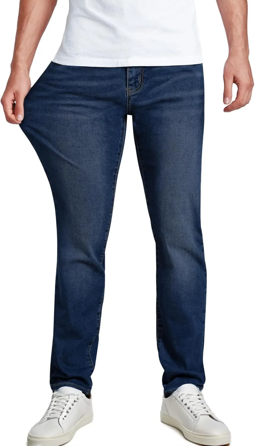 JMIERR Men's Jeans Classic Regular Fit Straight Stretch Denim Pants