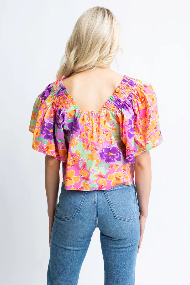 Karlie Floral Garden Square Neck Top