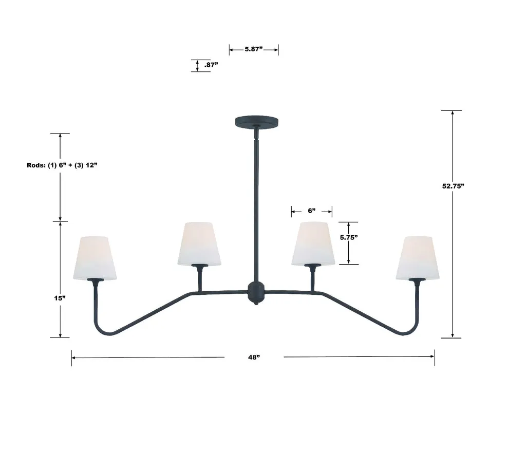 Keenan 4 Light Black Forged Chandelier