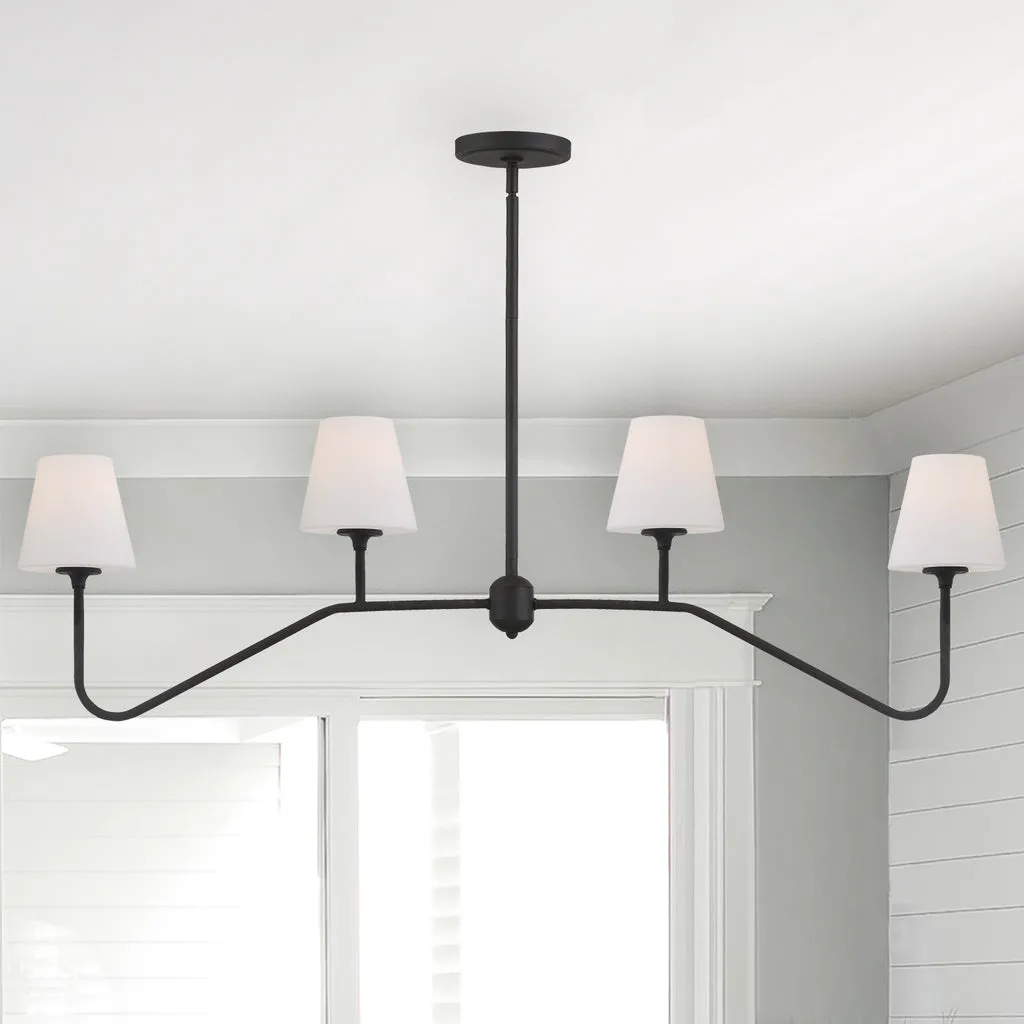 Keenan 4 Light Black Forged Chandelier