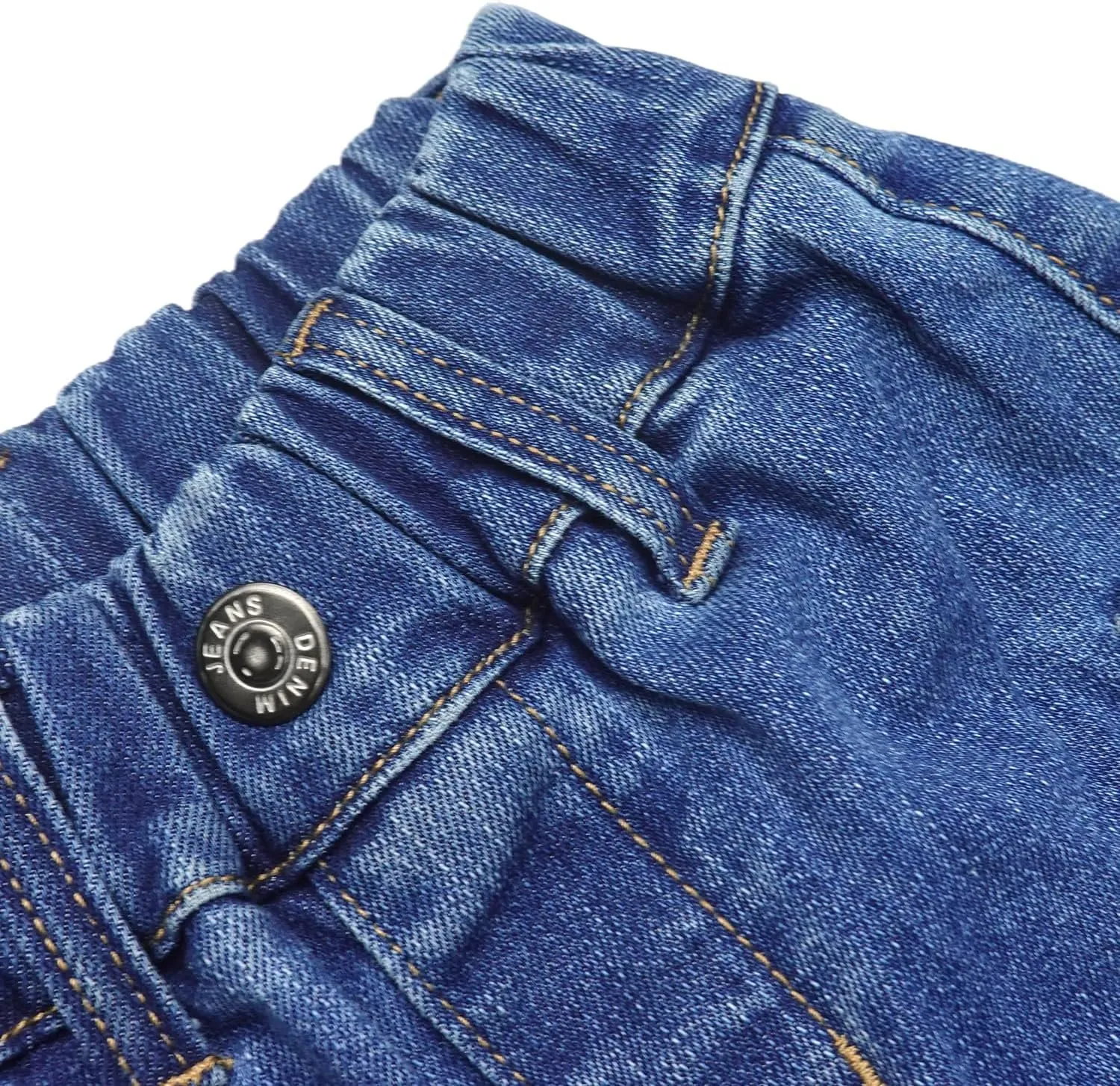 KIDSCOOL SPACE Baby Girls Wide-Leg Cargo Jeans,Toddler Boy Elastic Waist with D-Ring Loops Stretch Denim Pants