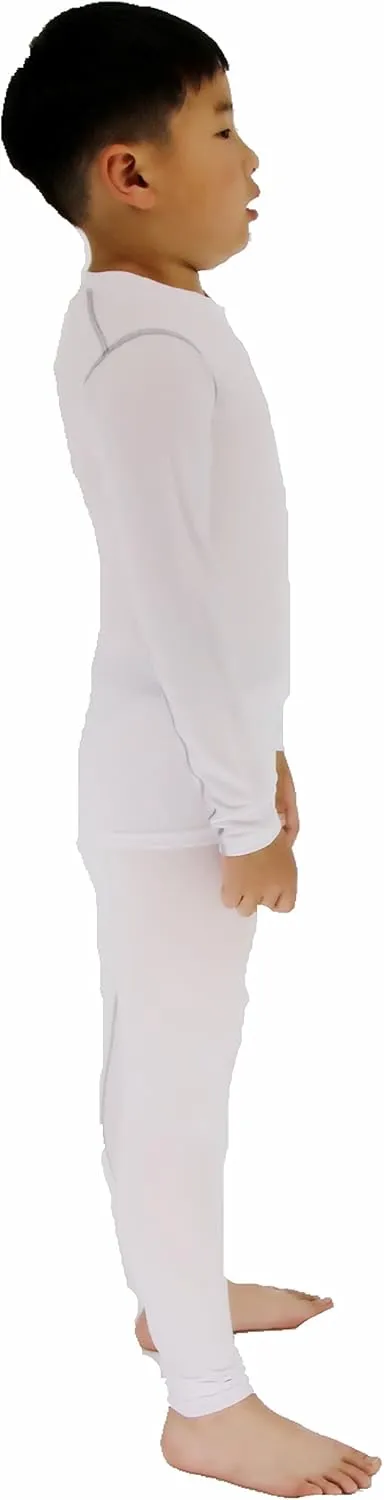 LANBAOSI Boys & Girls Long Sleeve Compression Shirts and Pant 2 Pcs Set