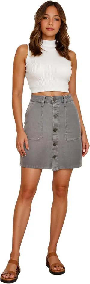 Lexi Womens Super Comfy Stretch Denim Skirt