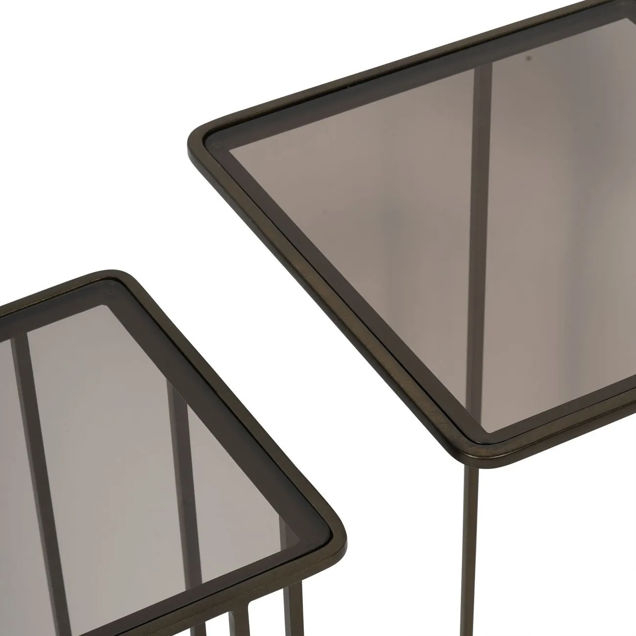 Libra Interiors Saltzburg Nesting Side Tables in Dark Gold – Set of 2