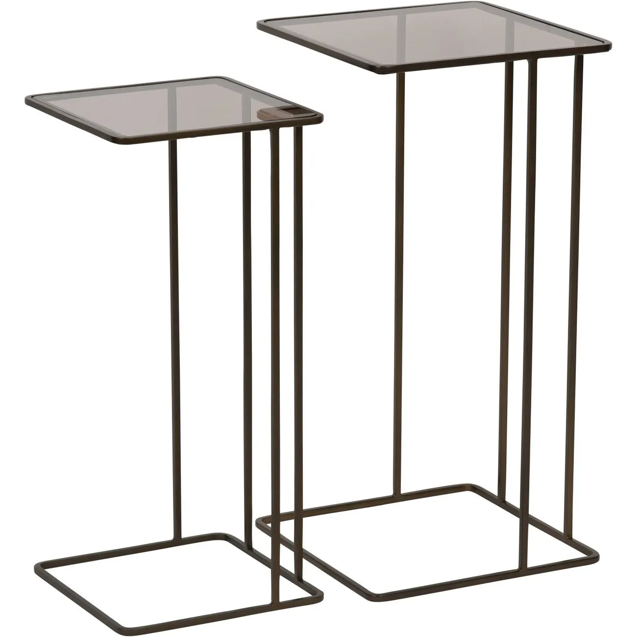 Libra Interiors Saltzburg Nesting Side Tables in Dark Gold – Set of 2