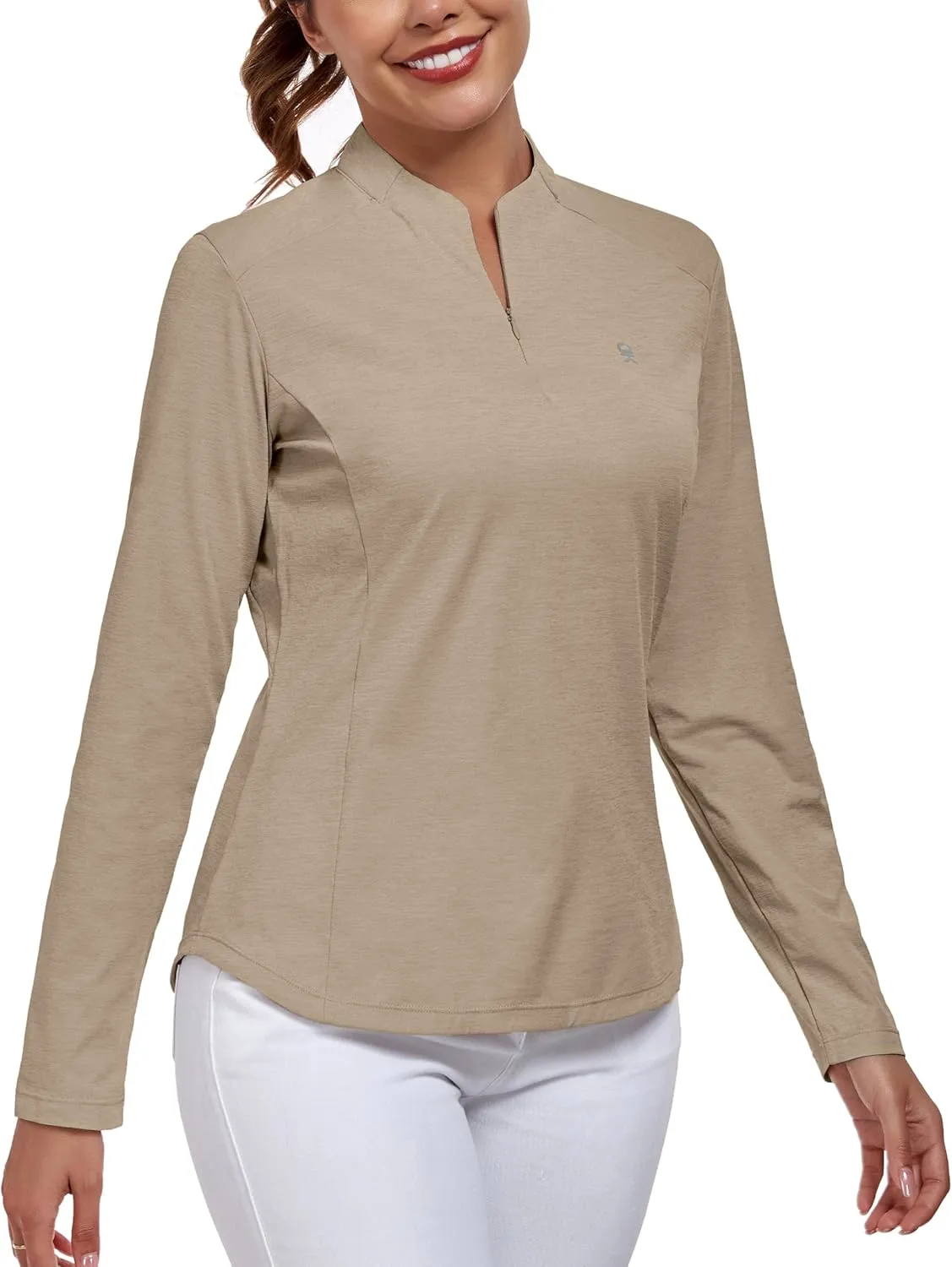 Little Donkey Andy Women's UPF50  Shirts 1/4 Zip Long Sleeve Pullover Quick Dry Lightweight Golf Hiking Tops Rash Guard