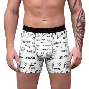 Love Notes Men&#39;s Ltweight Boxer Briefs,Gift for Him/Christmas/Birthday/Engagement/Anniversary/Funny Gifts/Halloween/Thanksgiving/Valentines