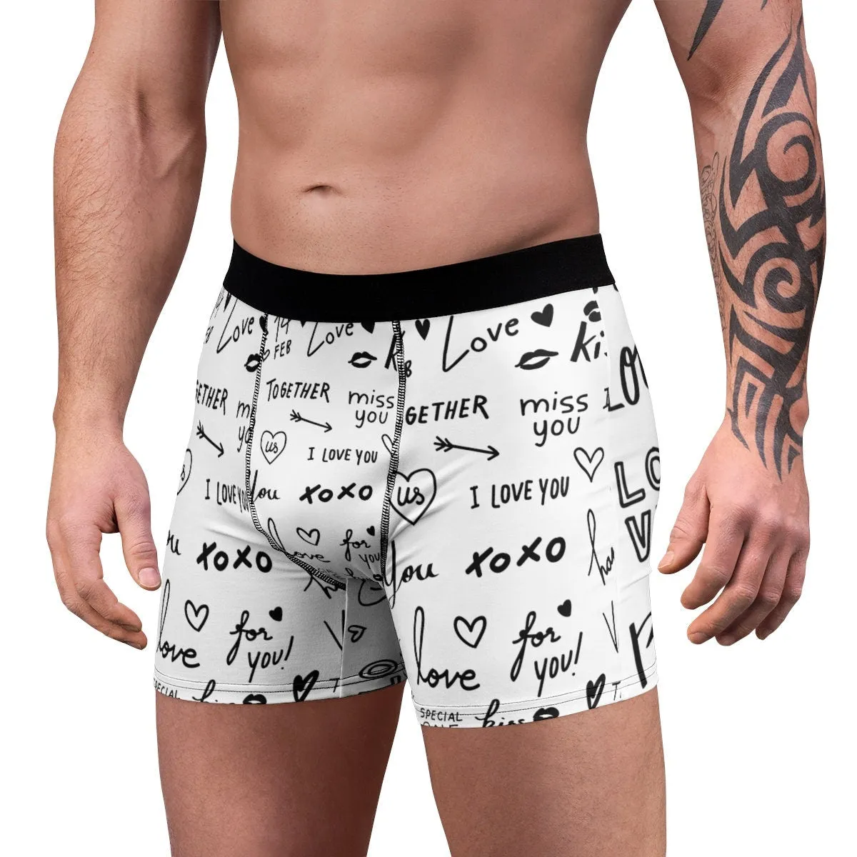 Love Notes Men&#39;s Ltweight Boxer Briefs,Gift for Him/Christmas/Birthday/Engagement/Anniversary/Funny Gifts/Halloween/Thanksgiving/Valentines