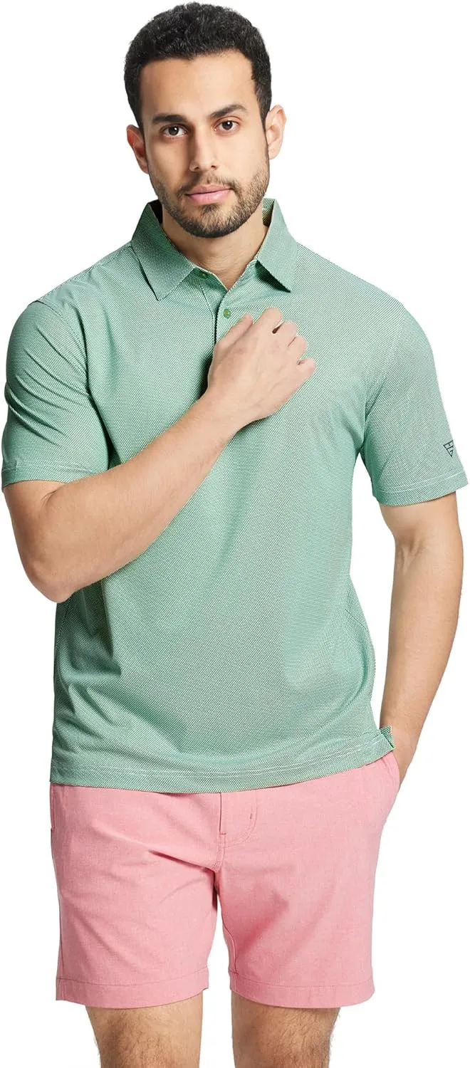 M MAELREG Golf Shirts for Men Dry fit Sports Jacquard Lightweight Performance Texture Short Sleeve Collared Polo Shirts