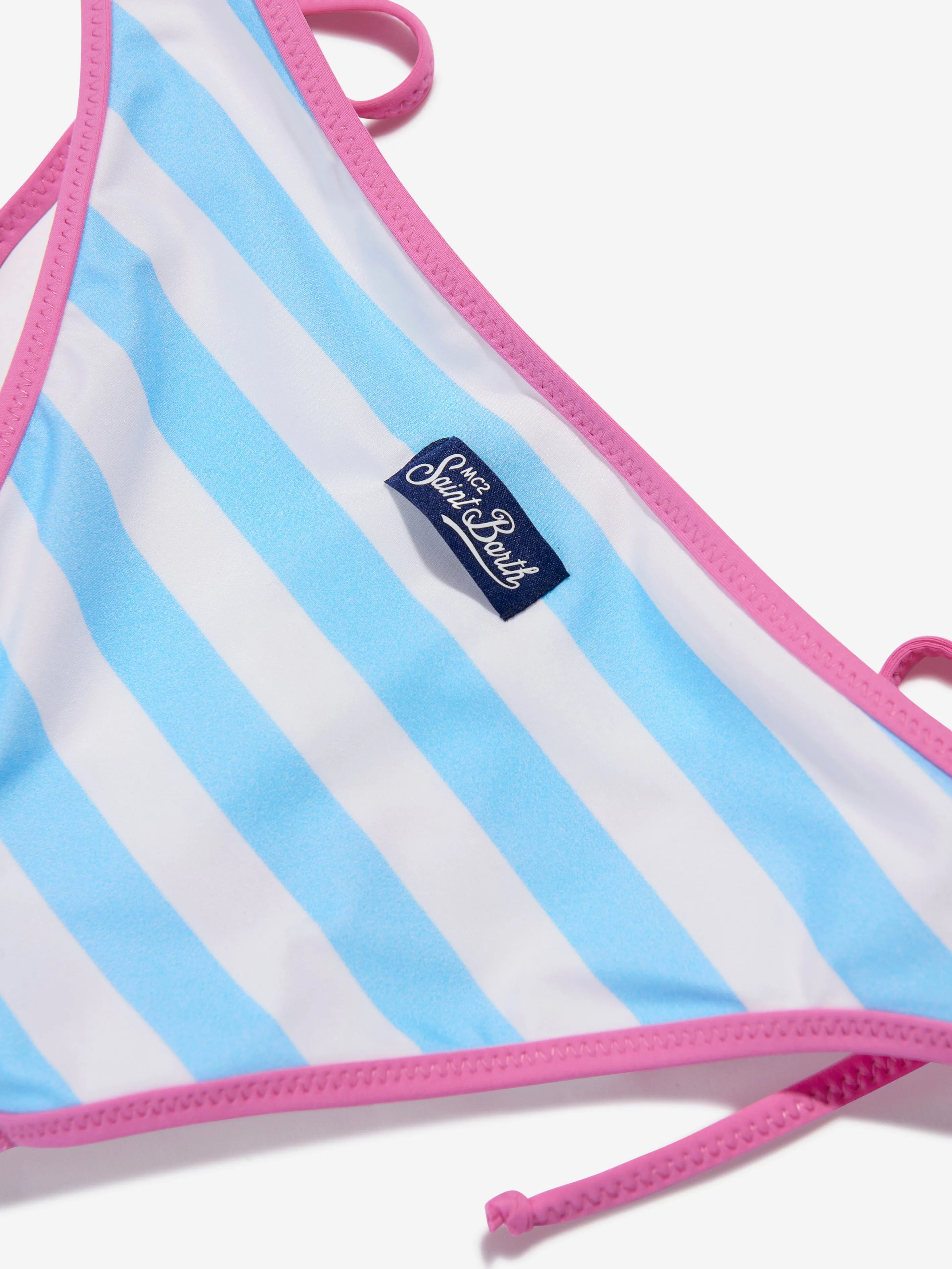 MC2 Saint Barth Girls Striped Fiorucci Bikini in Blue