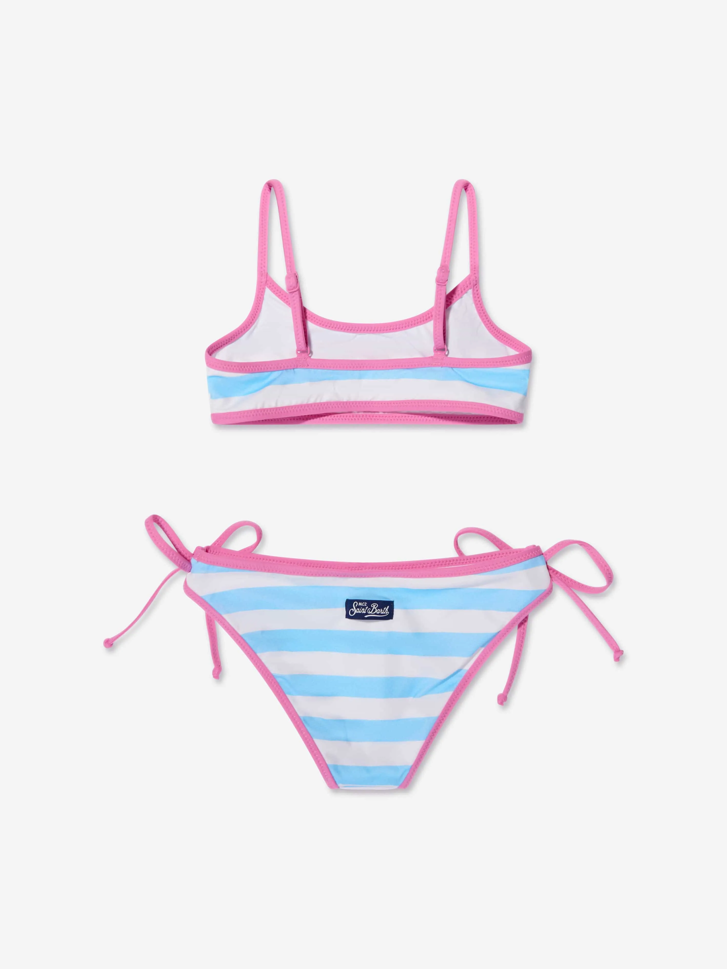 MC2 Saint Barth Girls Striped Fiorucci Bikini in Blue