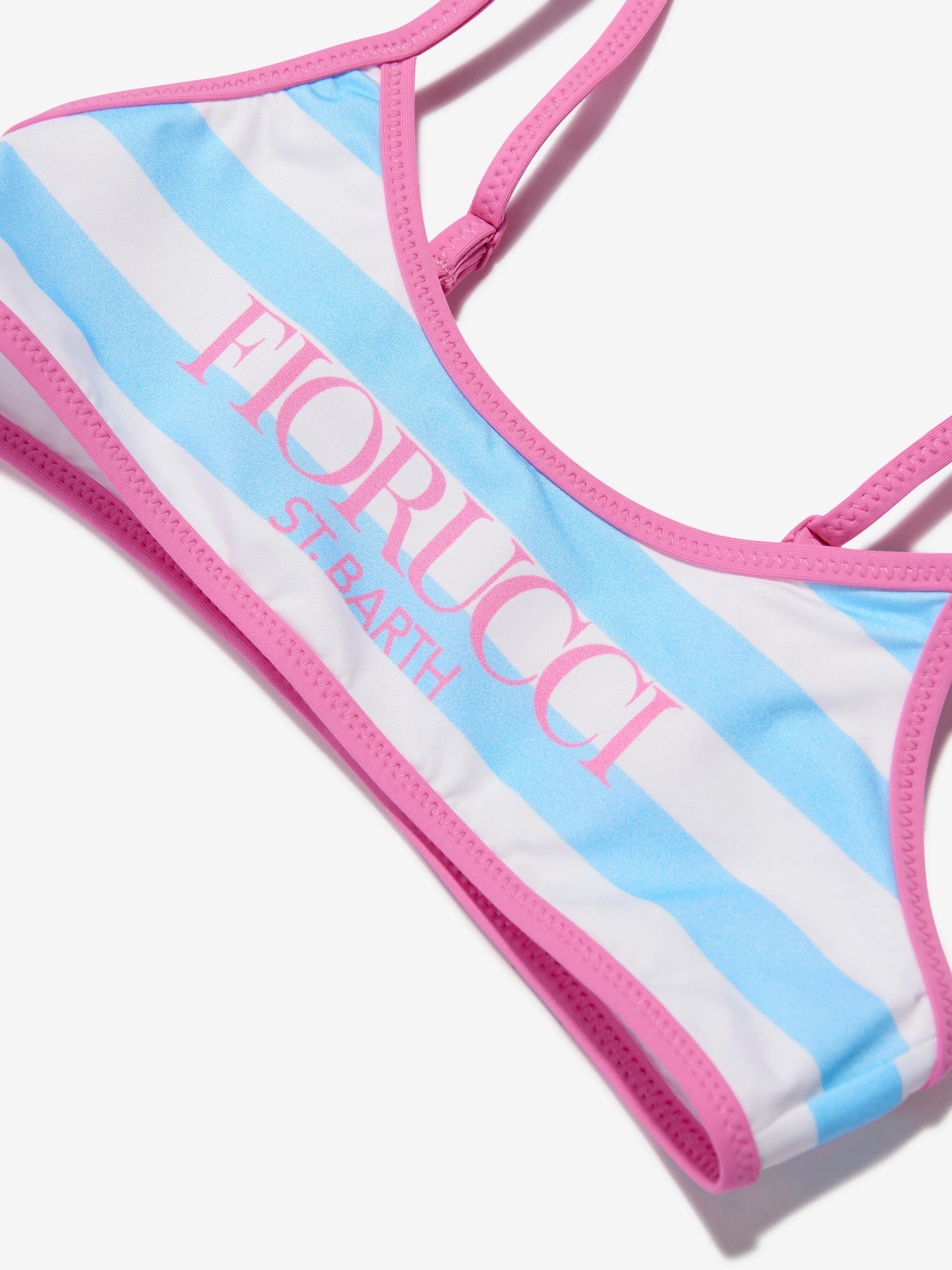 MC2 Saint Barth Girls Striped Fiorucci Bikini in Blue