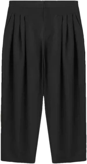 Men Harem Pants Solid Color Joggers High Waist Loose Streetwear Casual Pleated Trousers