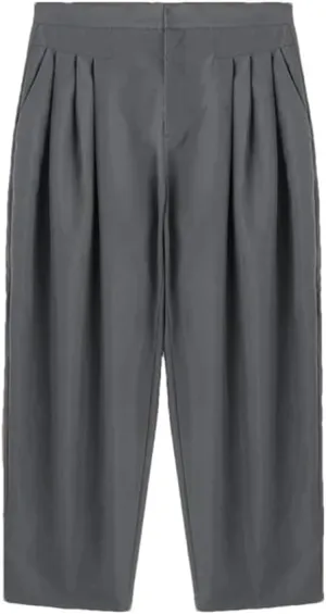 Men Harem Pants Solid Color Joggers High Waist Loose Streetwear Casual Pleated Trousers