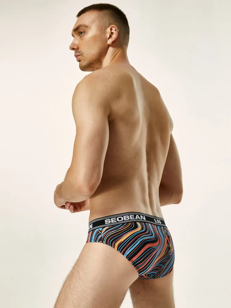 Men's Colorful Texture Low-Rise Briefs