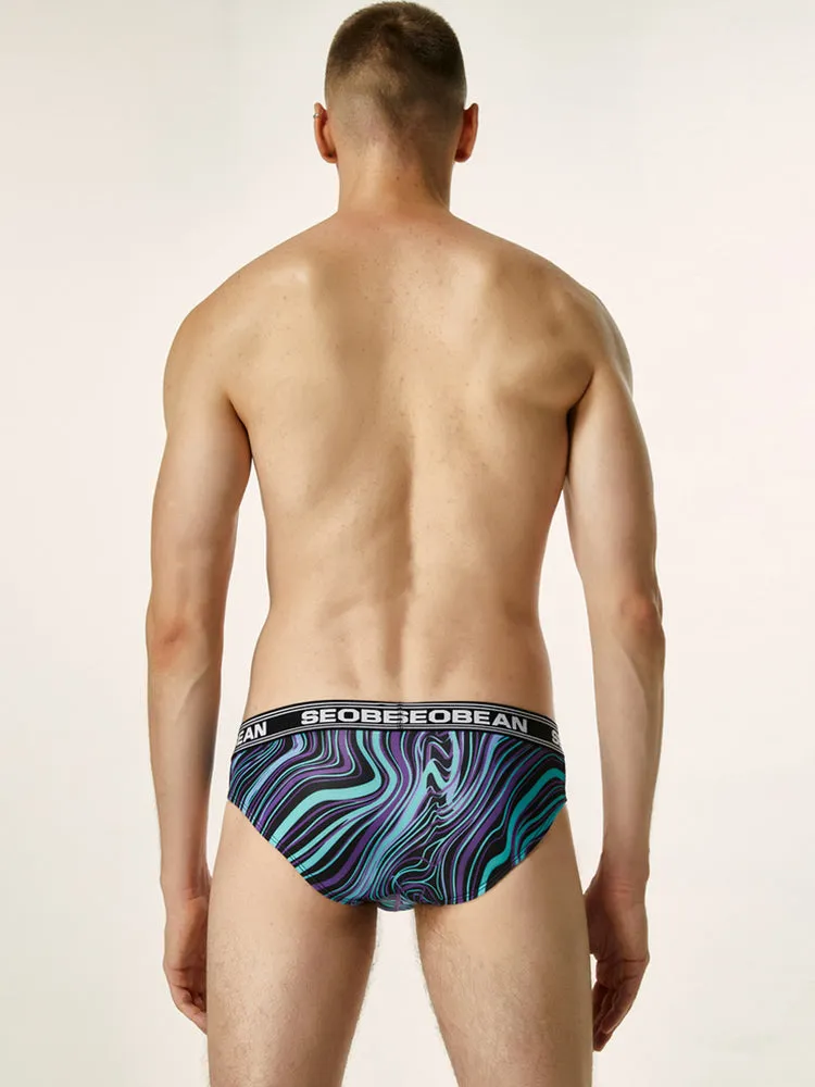 Men's Colorful Texture Low-Rise Briefs