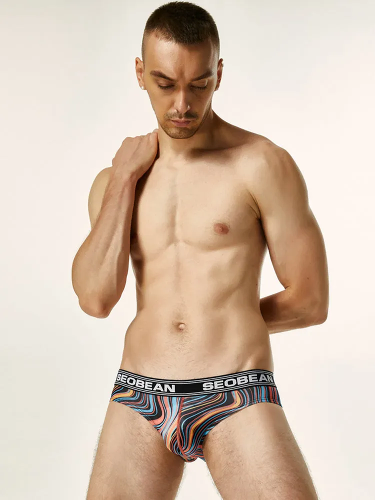 Men's Colorful Texture Low-Rise Briefs