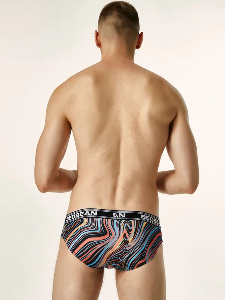 Men's Colorful Texture Low-Rise Briefs