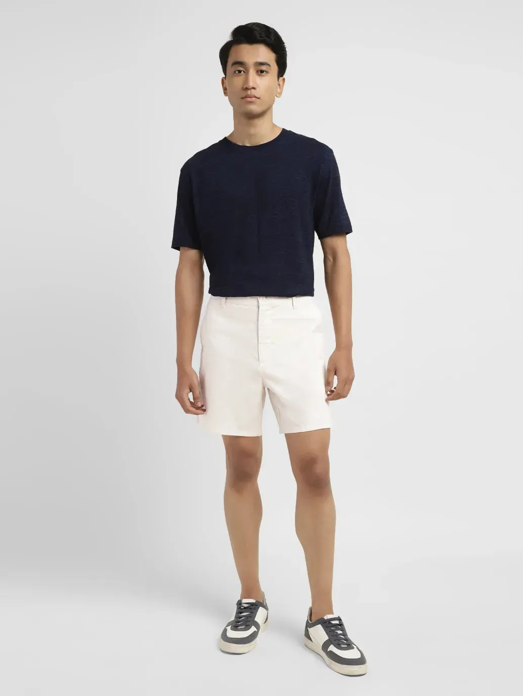 Men's Cream Regular Fit Shorts