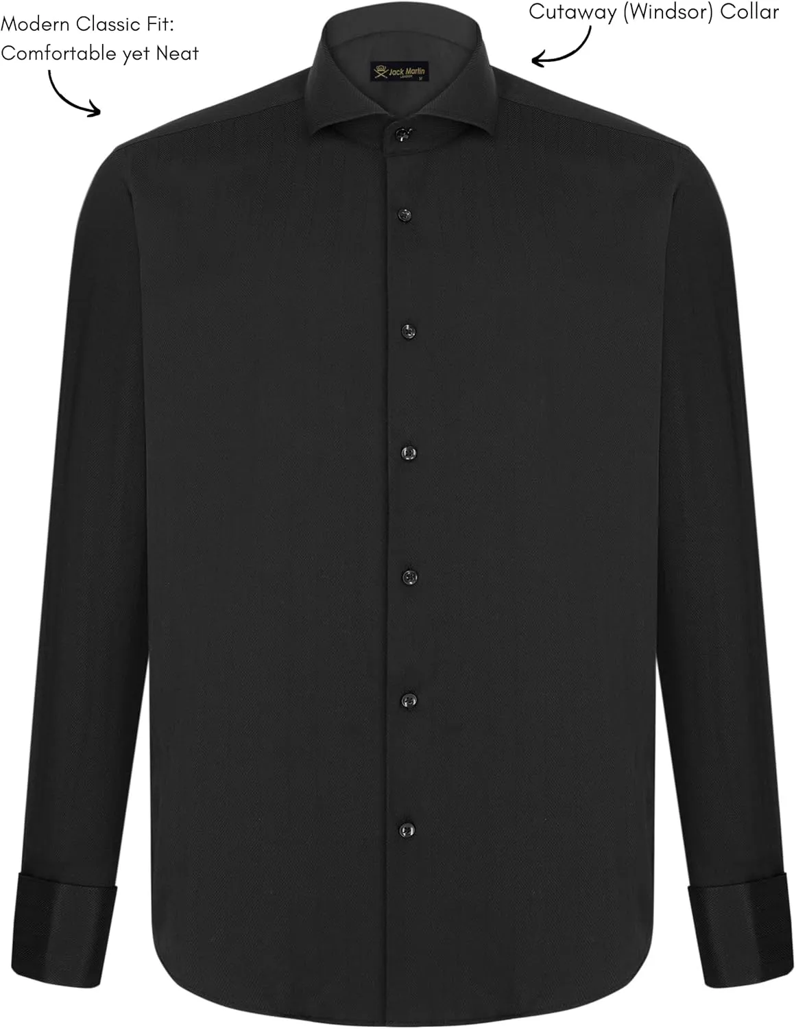Men's French Cuff Dress Shirts with Cutaway Collar | Cufflinks Included | Luxe Long Sleeve Button-Up Shirt for Men