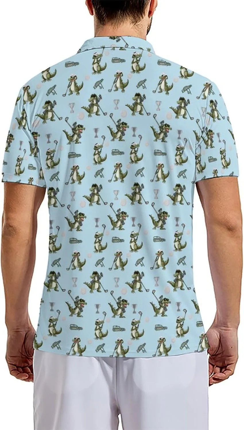 Mens Funny Polo Shirts, Short Sleeve Golf Shirts, Moisture Wicking Quick-Dry Business Casual Shirt for Men