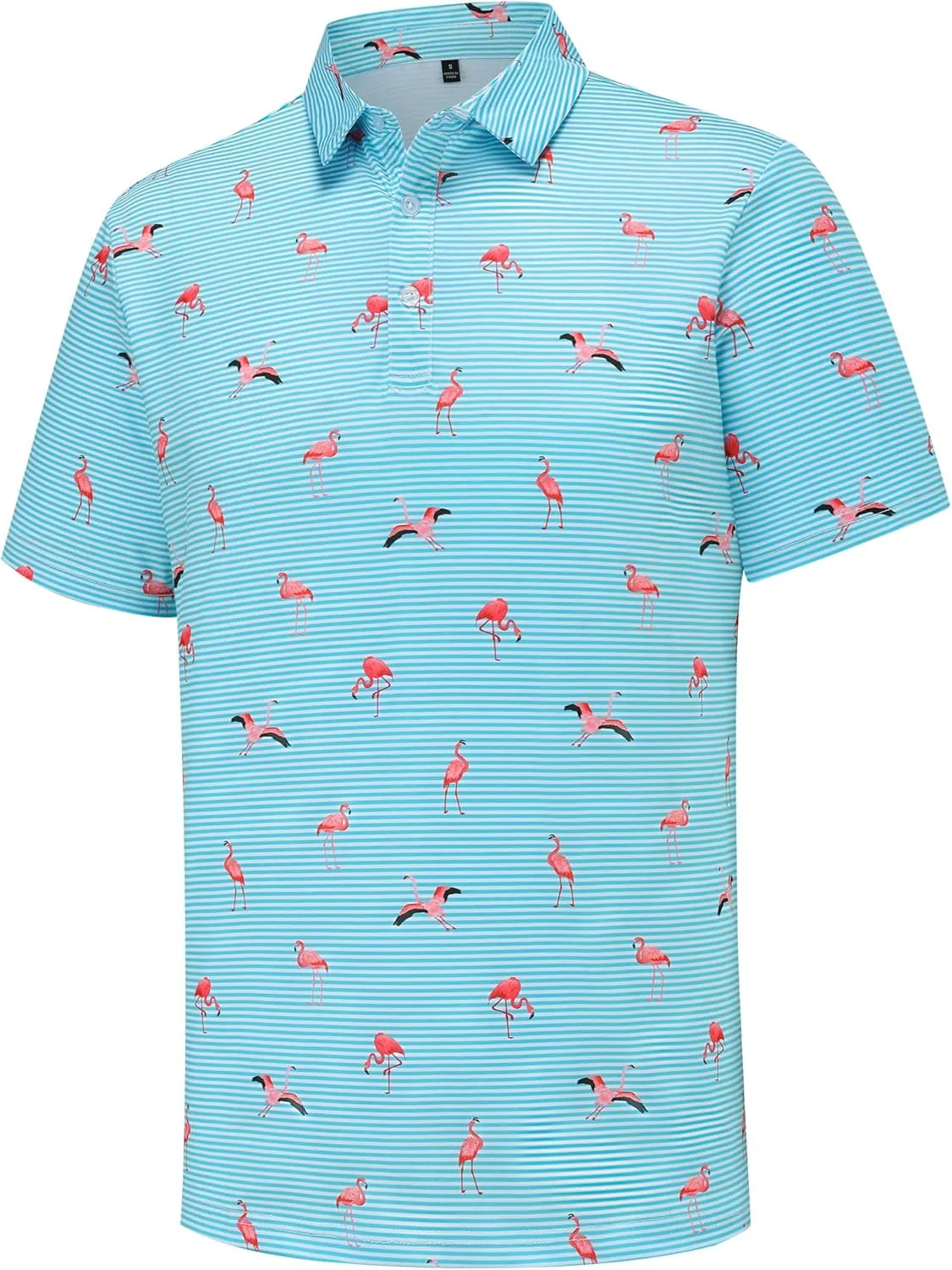 Mens Golf Polo Shirts Short Sleeve Performance Moisture Wicking Dry Fit Casual Print Funny Golf Polo Shirts for Men