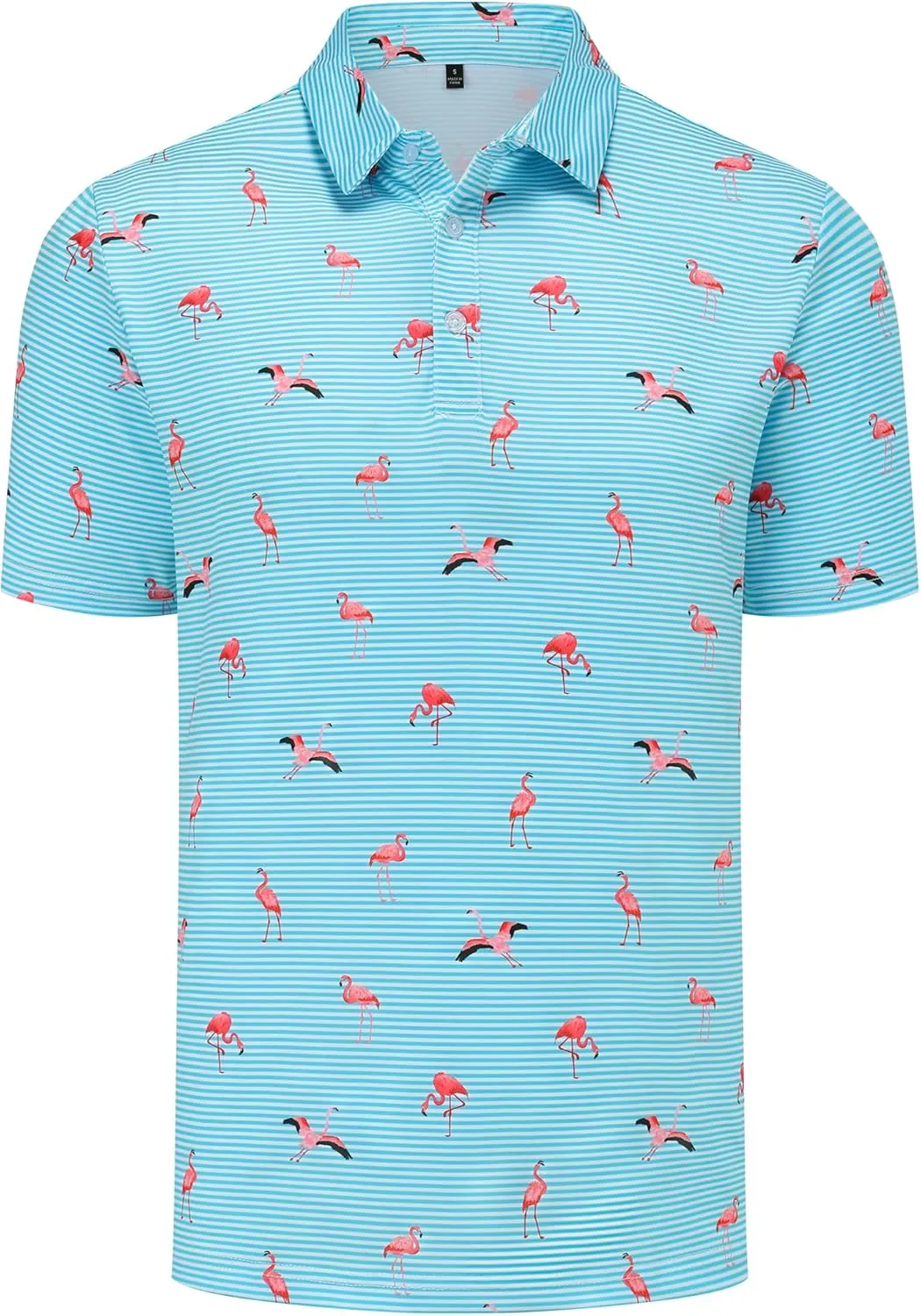 Mens Golf Polo Shirts Short Sleeve Performance Moisture Wicking Dry Fit Casual Print Funny Golf Polo Shirts for Men