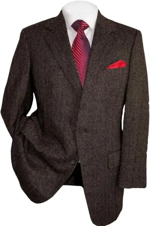 Mens Herringbone Tweed Blazer Men Vintage Suit Jacket Lightweight 2 Button Business Sport Coat Jackets