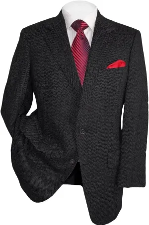 Mens Herringbone Tweed Blazer Men Vintage Suit Jacket Lightweight 2 Button Business Sport Coat Jackets