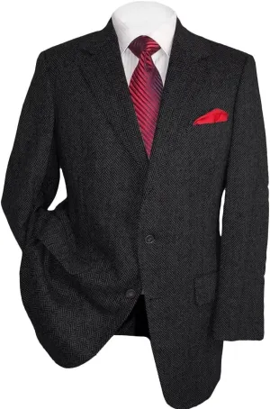 Mens Herringbone Tweed Blazer Men Vintage Suit Jacket Lightweight 2 Button Business Sport Coat Jackets