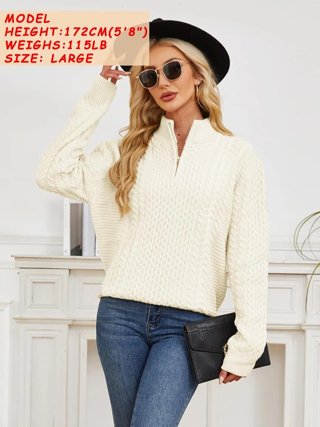 Men's Irish Fisherman Sweaters Cable Knit Half Zip Jacquard Pullover Sweater