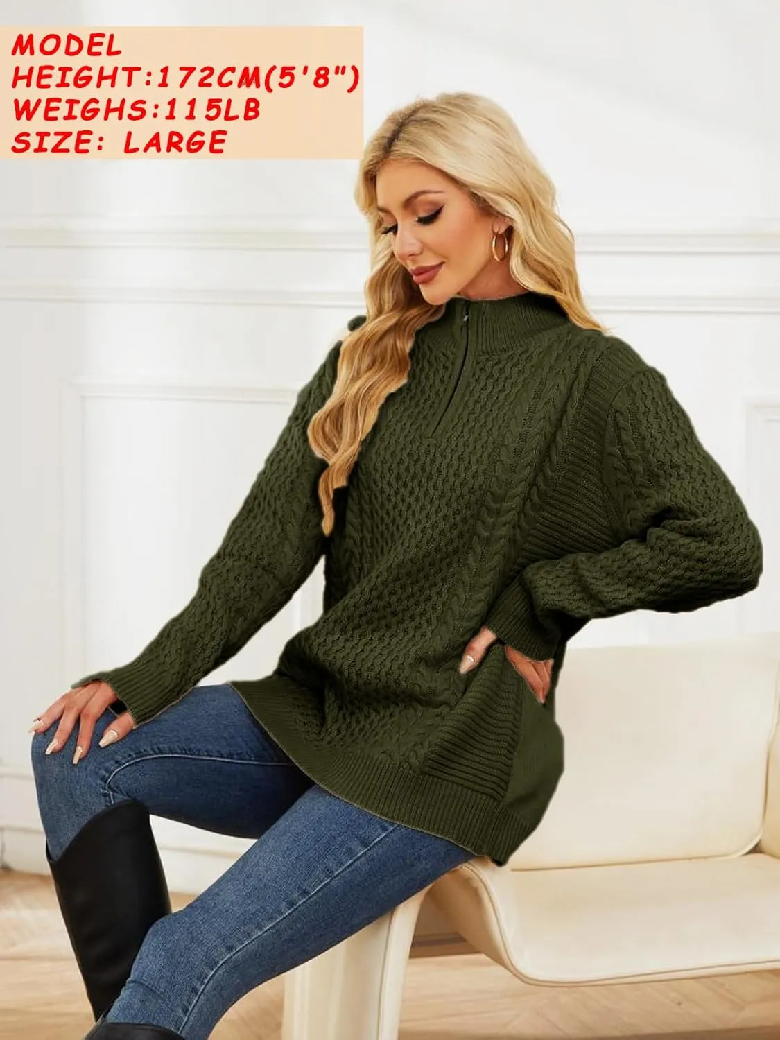 Men's Irish Fisherman Sweaters Cable Knit Half Zip Jacquard Pullover Sweater