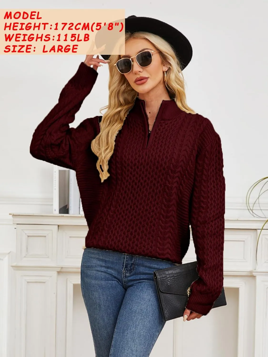 Men's Irish Fisherman Sweaters Cable Knit Half Zip Jacquard Pullover Sweater